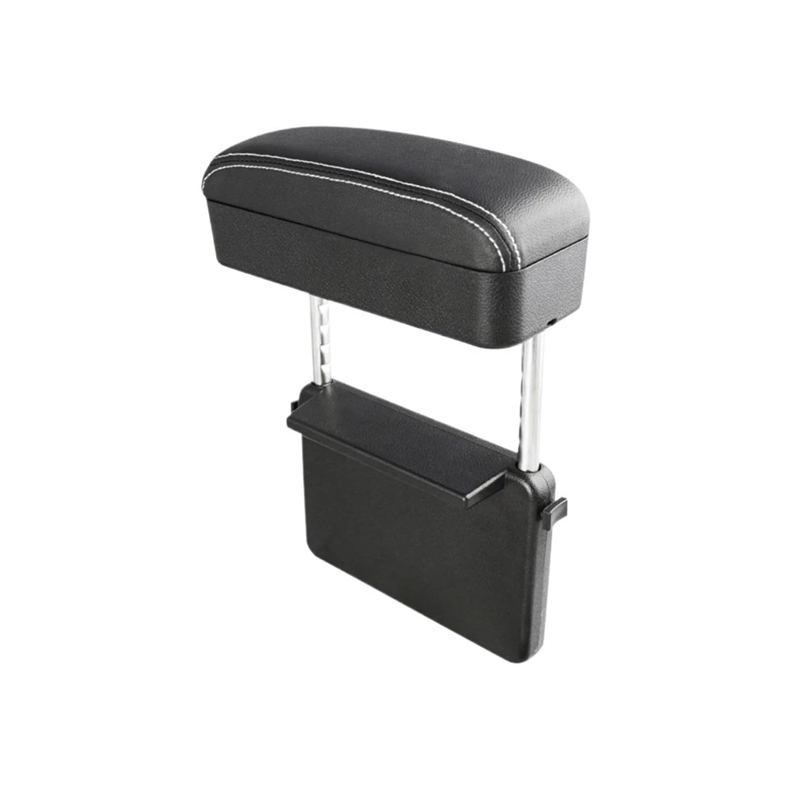 Armlehne Box Auto-Armlehnenbox, Sitznaht-Aufbewahrungsbox, PU-Leder-Ellenbogenstützpolster, Höhenverstellbar, Auto-Universal-Armlehnenbox-Organizer MittelArmlehnen(Black white) von DGOINGPI