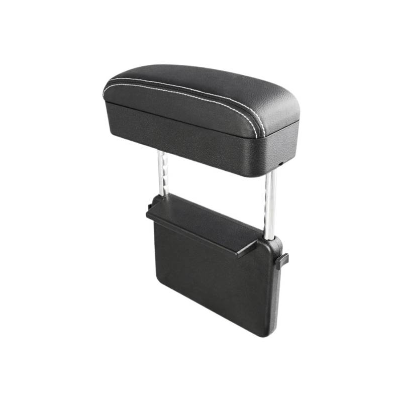 Armlehne Box Auto-Armlehnenbox, Sitznaht-Aufbewahrungsbox, PU-Leder-Ellenbogenstützpolster, Höhenverstellbar, Auto-Universal-Armlehnenbox-Organizer MittelArmlehnen(Black white) von DGOINGPI