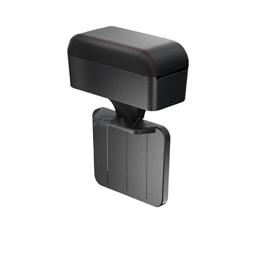 Armlehne Box Auto-Armlehnenbox-Organizer, höhenverstellbar, Ellenbogenauflage-Pad, Aufbewahrungsbox, universeller Organizer für die Armlehne im Innenraum, Sitzlücke MittelArmlehnen(Black-Red 1pc) von DGOINGPI