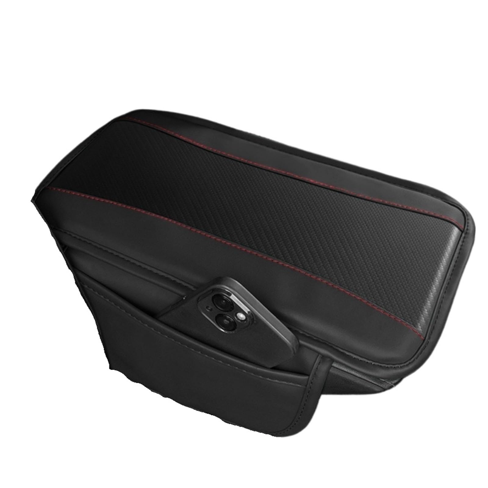 Armlehne Box Auto-Armlehnenpolster, universelle, höhenvergrößernde Aufbewahrungstasche, multifunktionales Armlehnenpolster MittelArmlehnen(Black) von DGOINGPI