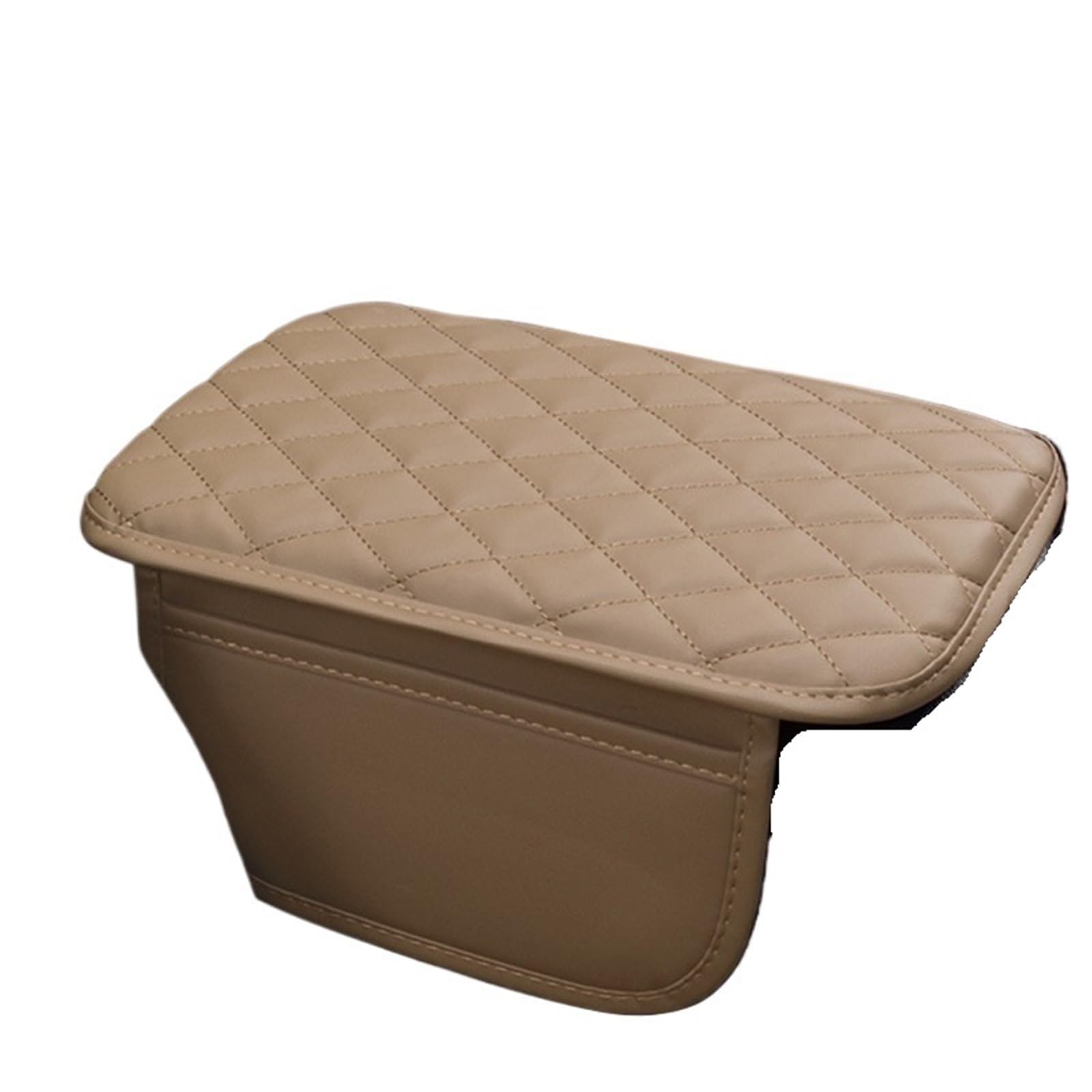 Armlehne Box Auto-Handlauf-Gehäuseabdeckung, Erhöhungspolster, Seitliche Aufbewahrungstasche, Auto-Matten-Zubehör, Leder-Armlehnenpolster, Universelle Fahrzeugmodelle MittelArmlehnen(Beige-A) von DGOINGPI