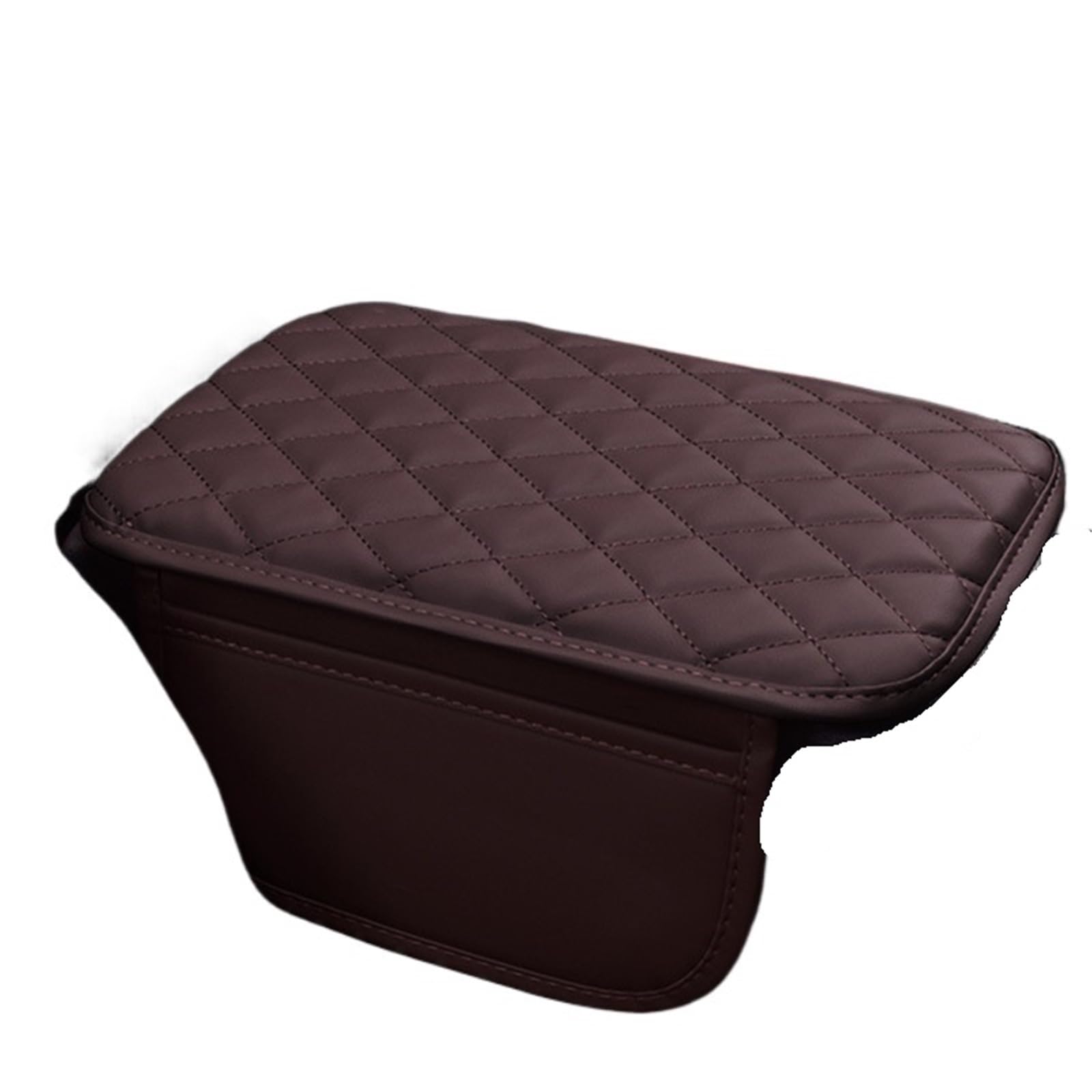Armlehne Box Auto-Handlauf-Gehäuseabdeckung, Erhöhungspolster, Seitliche Aufbewahrungstasche, Auto-Matten-Zubehör, Leder-Armlehnenpolster, Universelle Fahrzeugmodelle MittelArmlehnen(Brown-A) von DGOINGPI
