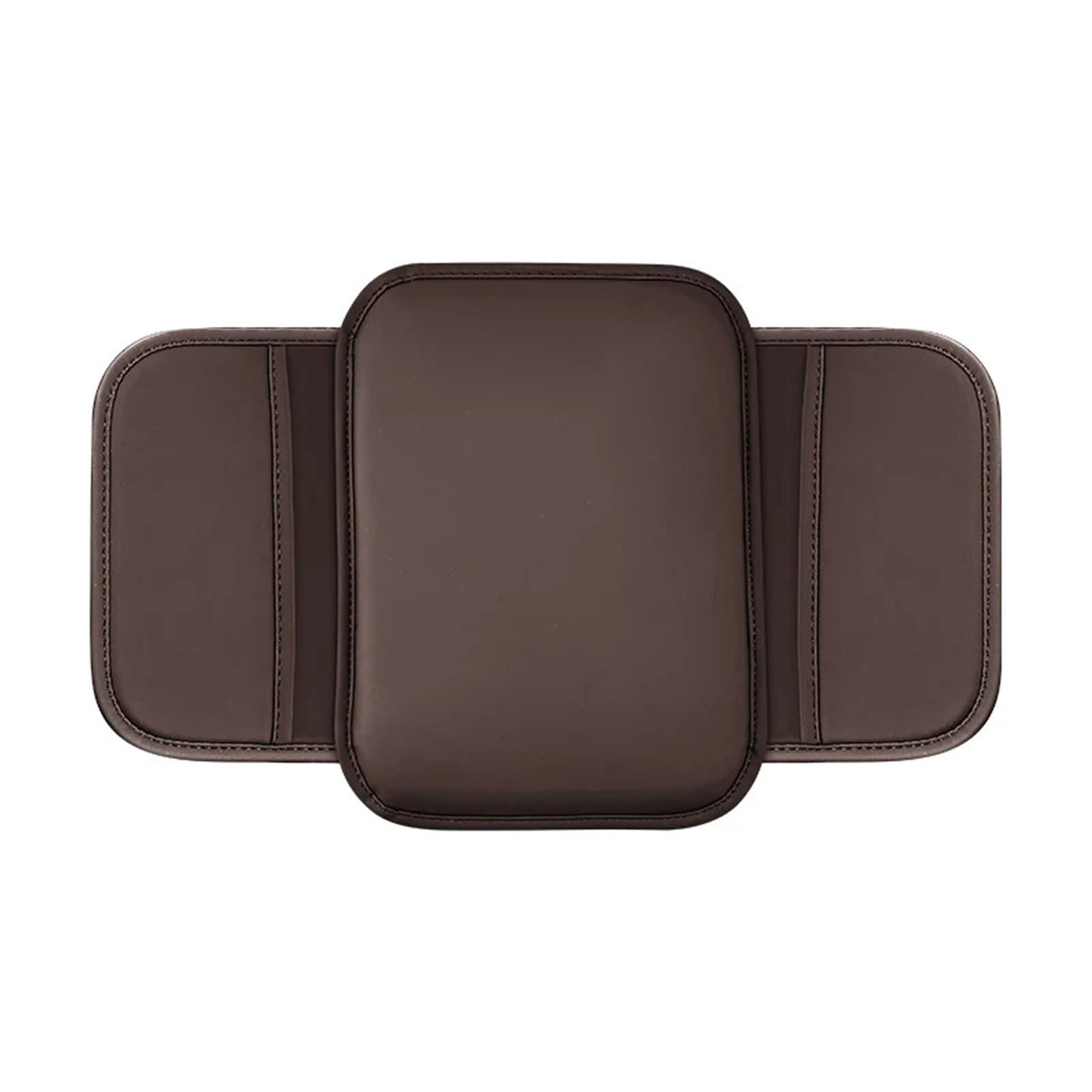 Armlehne Box Auto-Mittelkonsolen-Schutzabdeckung, Armlehnenbox-Kissen, Armlehnenmatte mit seitlicher Aufbewahrungstasche, PU-Leder, Autozubehör MittelArmlehnen(Brown) von DGOINGPI