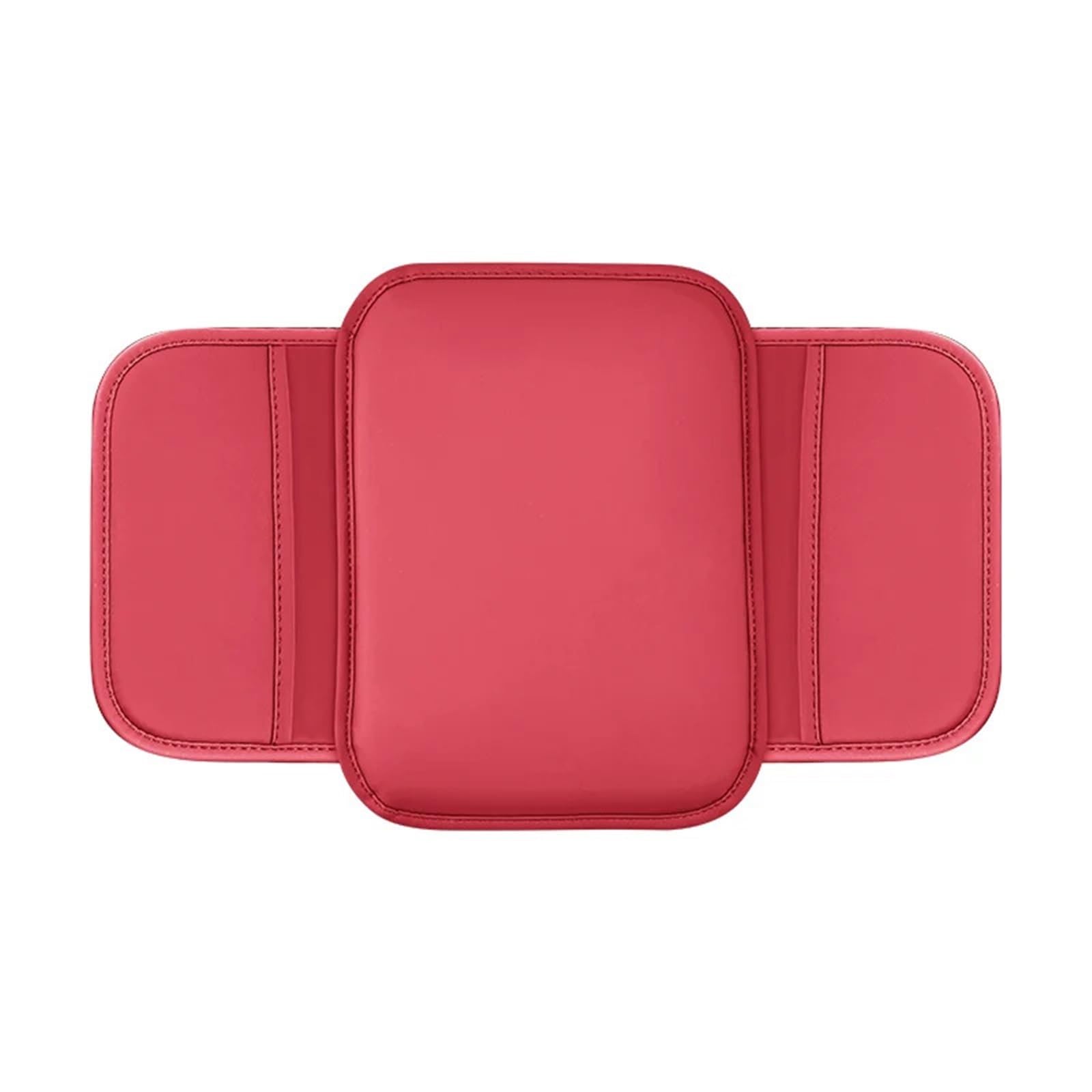 Armlehne Box Auto-Mittelkonsolen-Schutzabdeckung, Armlehnenbox-Kissen, Armlehnenmatte mit seitlicher Aufbewahrungstasche, PU-Leder, Autozubehör MittelArmlehnen(Red) von DGOINGPI