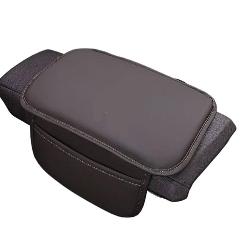 Armlehne Box Auto Universal Armlehne Abdeckung Leder Auto Armlehne Box Pad Fit Für Hyundai Accent Aslan Avante HB20 I20 I30 I40 Ix20 MittelArmlehnen(Brown with bag) von DGOINGPI