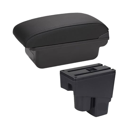 Armlehne Box Fit Für Honda Jazz Armlehne Box Auto Armlehne 2003-2007 Arm Lagerung Box Auto Zubehör MittelArmlehnen(C2 Black line NO USB) von DGOINGPI