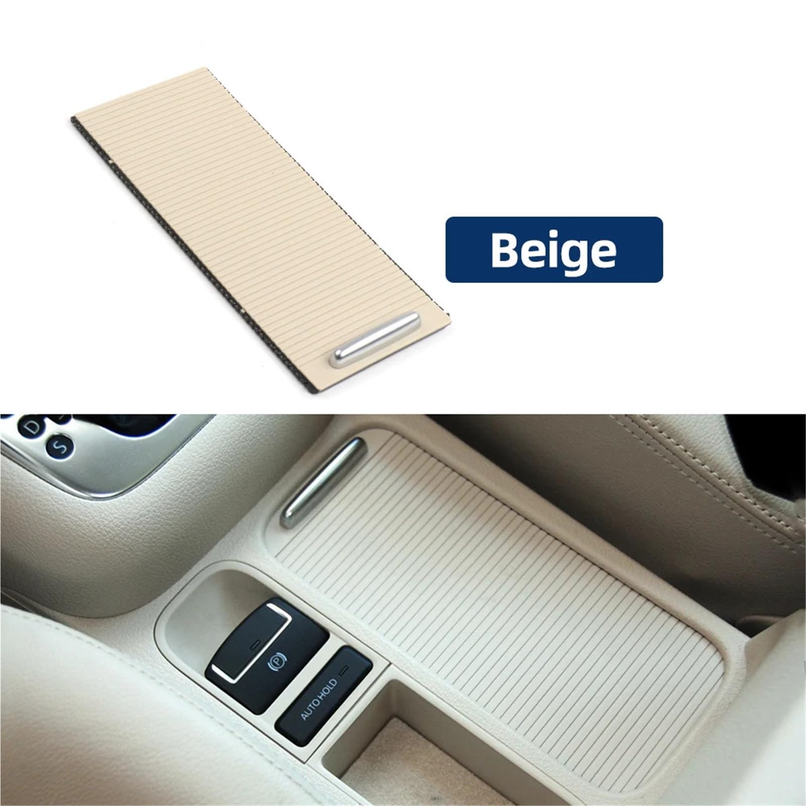 Armlehne Box Innenausstattung Autoteile Getränkehalter Schieberollos Abdeckung Getränkehalter Vorhangabdeckung Passend für Volkswagen Tiguan Sharan MittelArmlehnen(Beige) von DGOINGPI