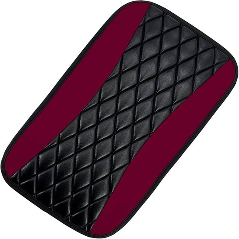 Armlehne Box Leder-Mittelkonsolenpolster fürs Auto, universelles Polsterpolster für die Armlehne, Sitzbox-Abdeckung MittelArmlehnen(Wine Red) von DGOINGPI