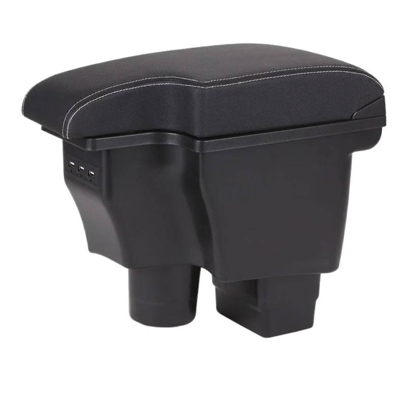 Armlehne Box Passend für Mazda CX-3 Mazda 2 Armlehnenbox Nachrüst-Armlehnen-Aufbewahrungsbox Autozubehör Lade-USB MittelArmlehnen(A3Artificial leather) von DGOINGPI