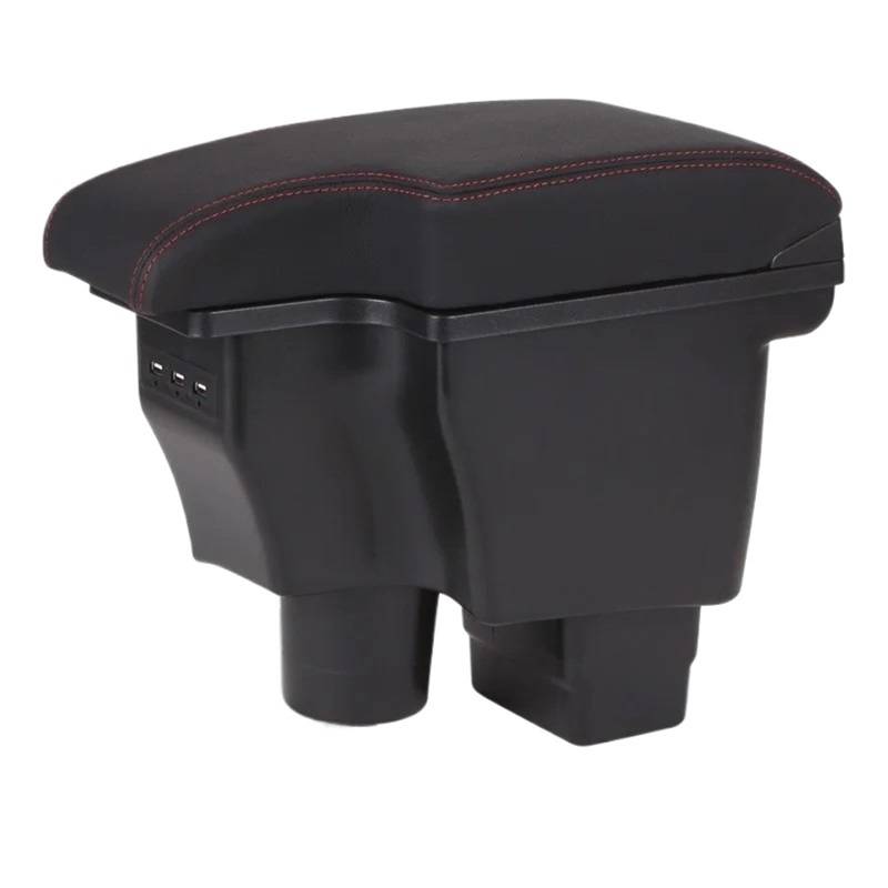 Armlehne Box Passend für Mazda CX-3 Mazda 2 Armlehnenbox Nachrüst-Armlehnen-Aufbewahrungsbox Autozubehör Lade-USB MittelArmlehnen(B1genuine leather) von DGOINGPI