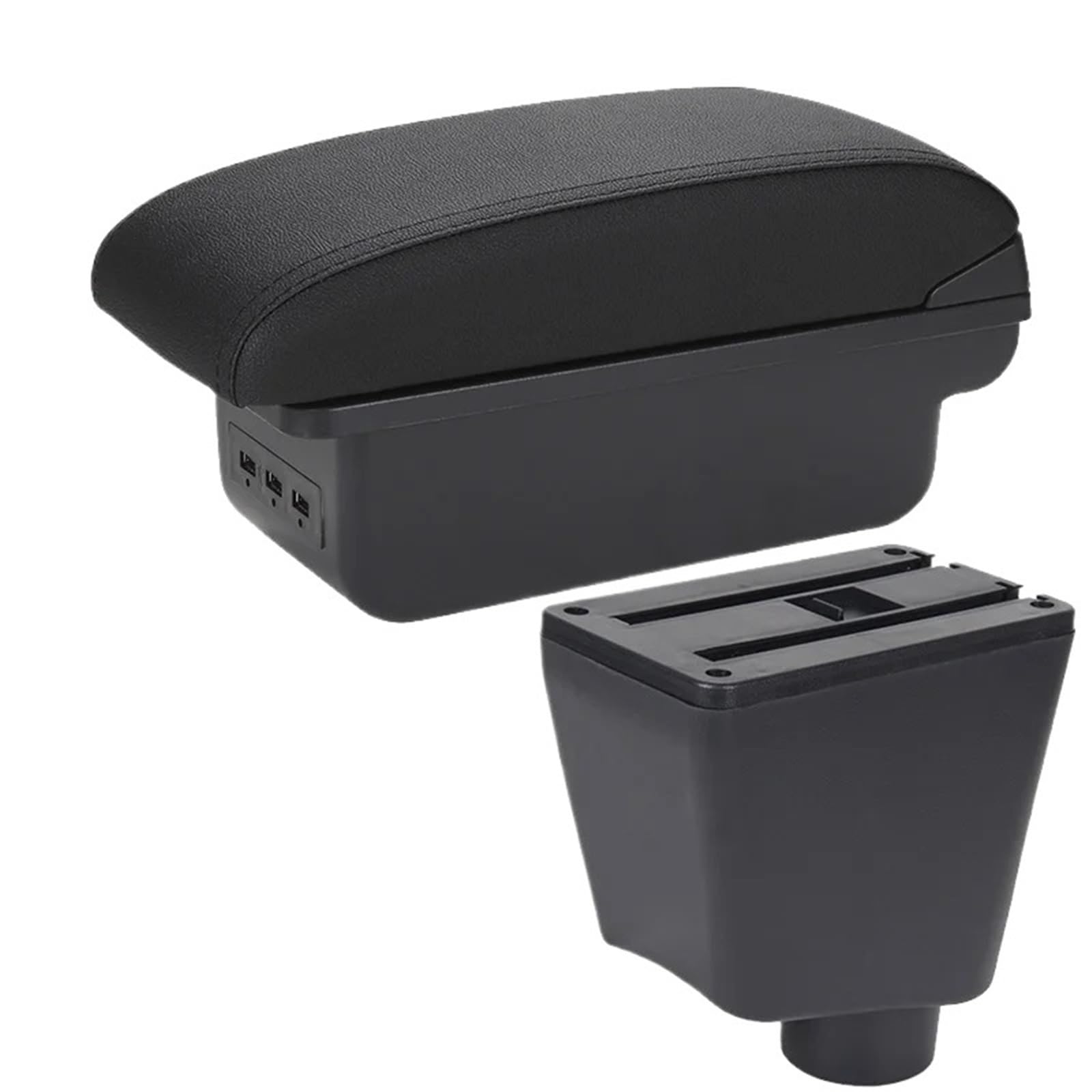 Armlehne Box Passend für Renault Clio 4 Clio 3 III IV Armlehne Auto Armlehnenbox Zubehör Aufbewahrungsteile Spezielle Innenausstattung Nachrüstung MittelArmlehnen(B2 Black line 3USB) von DGOINGPI