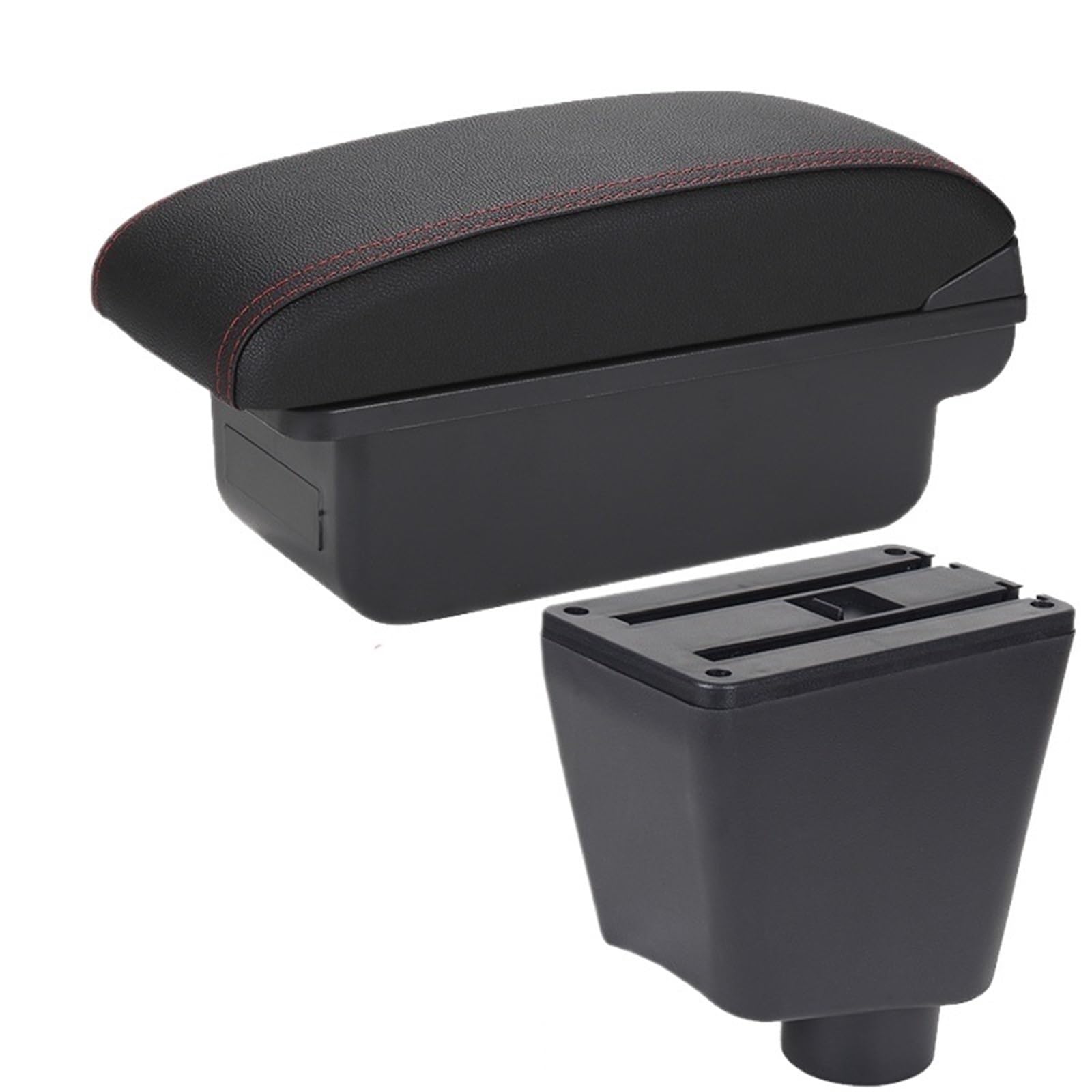 Armlehne Box Passend für Renault Clio 4 Clio 3 III IV Armlehne Auto Armlehnenbox Zubehör Aufbewahrungsteile Spezielle Innenausstattung Nachrüstung MittelArmlehnen(C1 Black red NO USB) von DGOINGPI