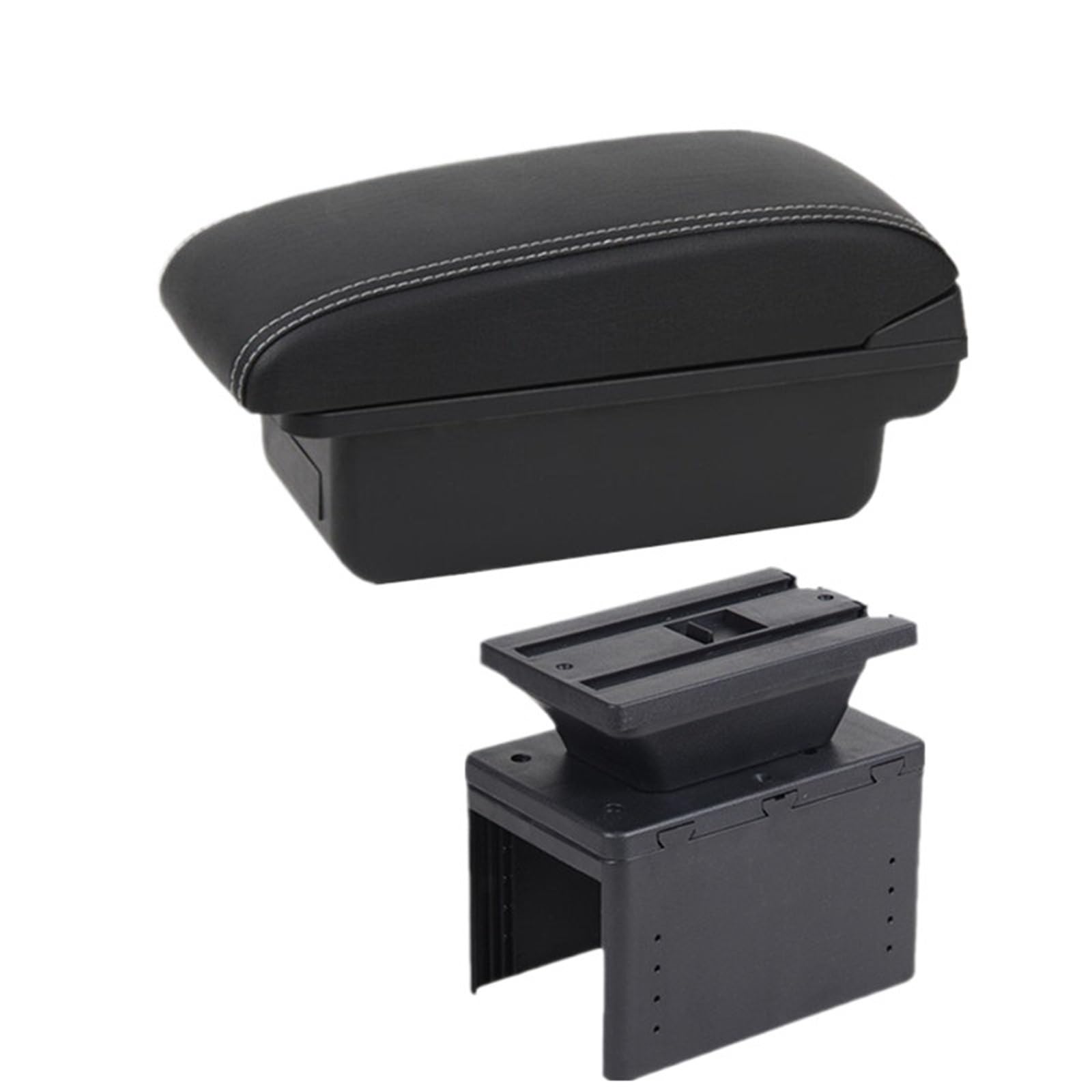 Armlehne Box Universal Auto Armlehne Box Universal Modell Armlehne Auto Zubehör Lagerung Box Nachrüstteile MittelArmlehnen(A1 Black white NOUSB) von DGOINGPI