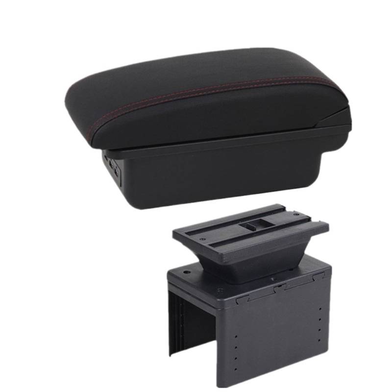 Armlehne Box Universal Auto Armlehne Box Universal Modell Armlehne Auto Zubehör Lagerung Box Nachrüstteile MittelArmlehnen(B1 Black red 3USB) von DGOINGPI