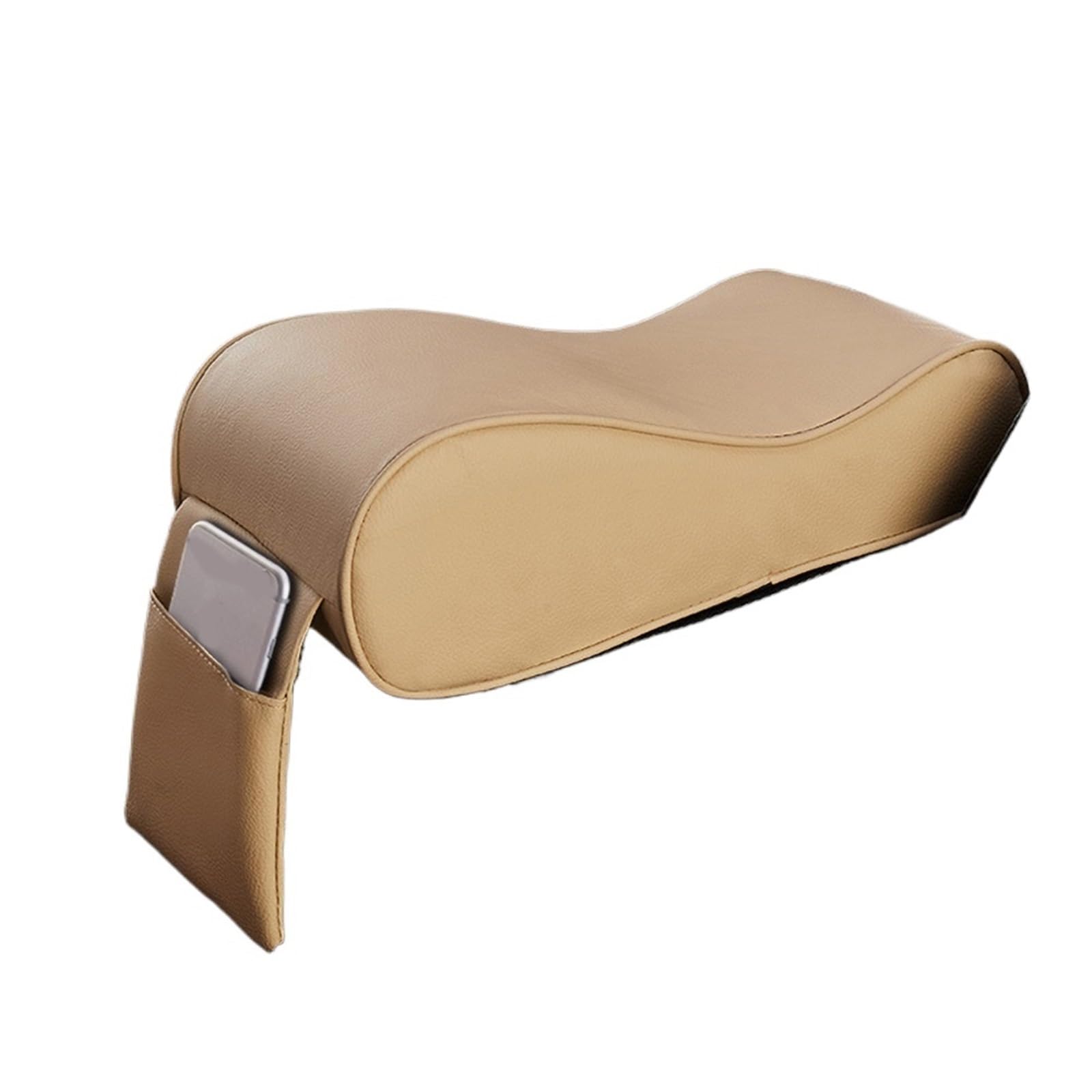 Armlehne Box Universal Leder Auto Mittelarmlehne Pad Auto Center Console Arm Rest Sitz Box Matte Kissen Kissen Abdeckung Fahrzeug MittelArmlehnen(Beige) von DGOINGPI