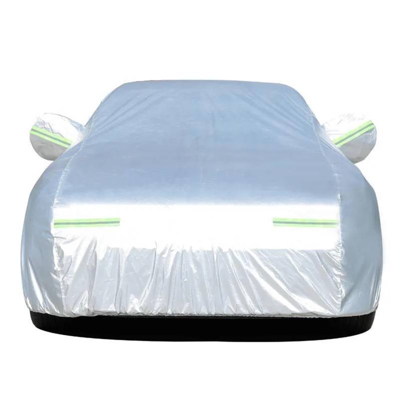 Auto-Abdeckung Autoabdeckung Sonnenschutz Staubdichter Schutz Mit Reflektierenden Streifen Universal Für Fließheck Limousine SUV(XL-4.9X1.8X1.50M) von DGOINGPI