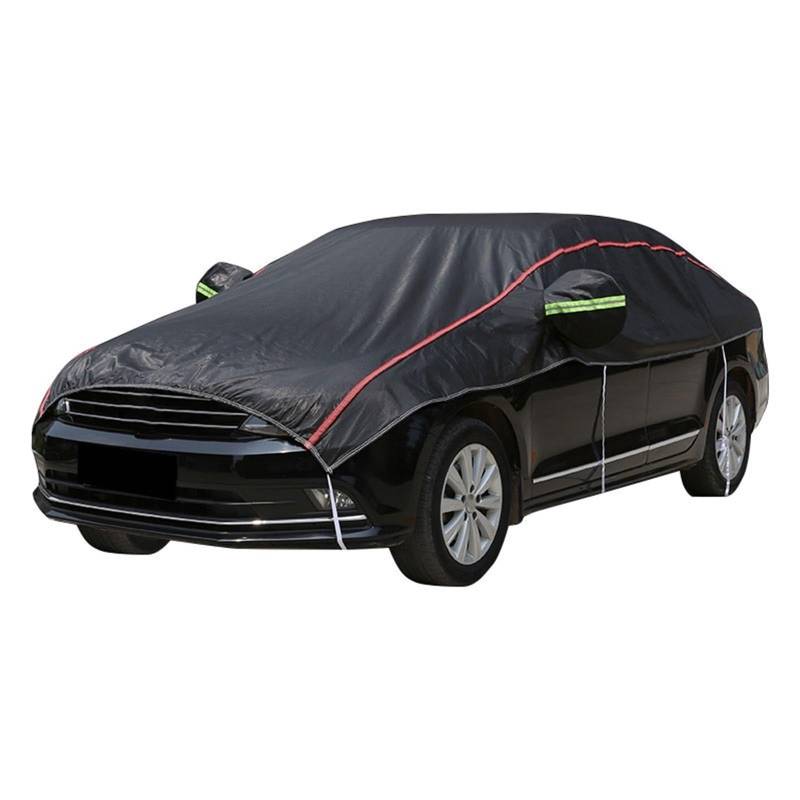 Auto-Abdeckung Outdoor Sonnenschutz Abdeckung Staubdicht Wasserdicht Auto Sonnenschutz Universal Für Limousine SUV(Sedan Black) von DGOINGPI