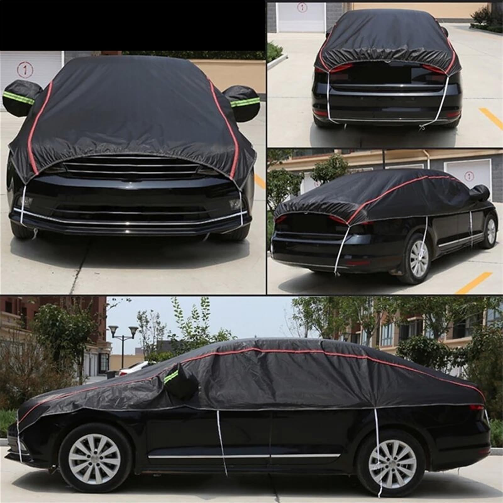 Auto-Abdeckung Outdoor Sonnenschutz Abdeckung Staubdicht Wasserdicht Auto Sonnenschutz Universal Für Limousine SUV(Sedan Silver) von DGOINGPI