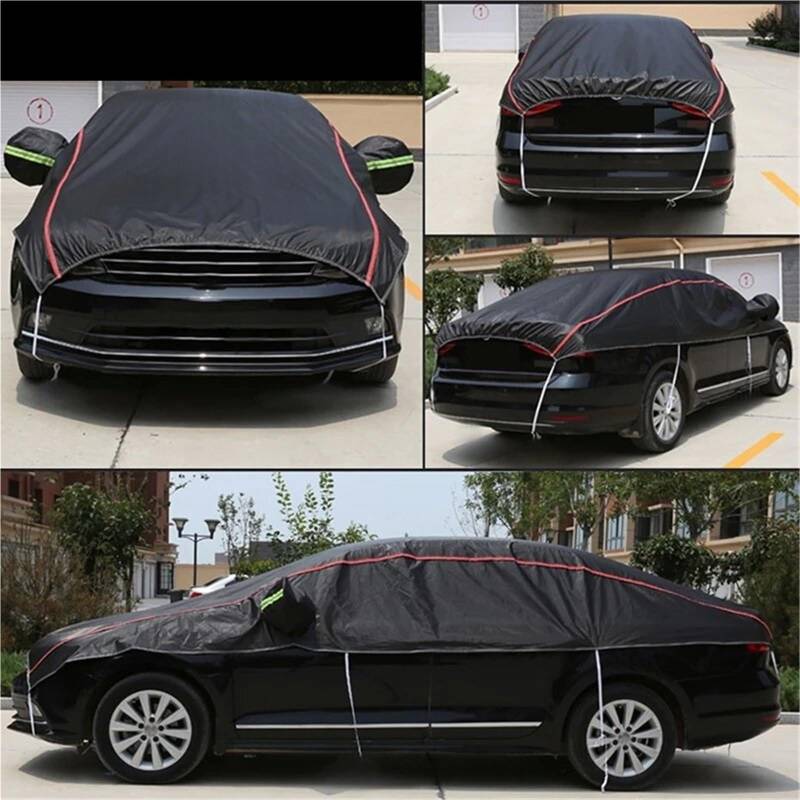 Auto-Abdeckung Outdoor Sonnenschutz Abdeckung Staubdicht Wasserdicht Auto Sonnenschutz Universal Für Limousine SUV(Sedan Silver) von DGOINGPI