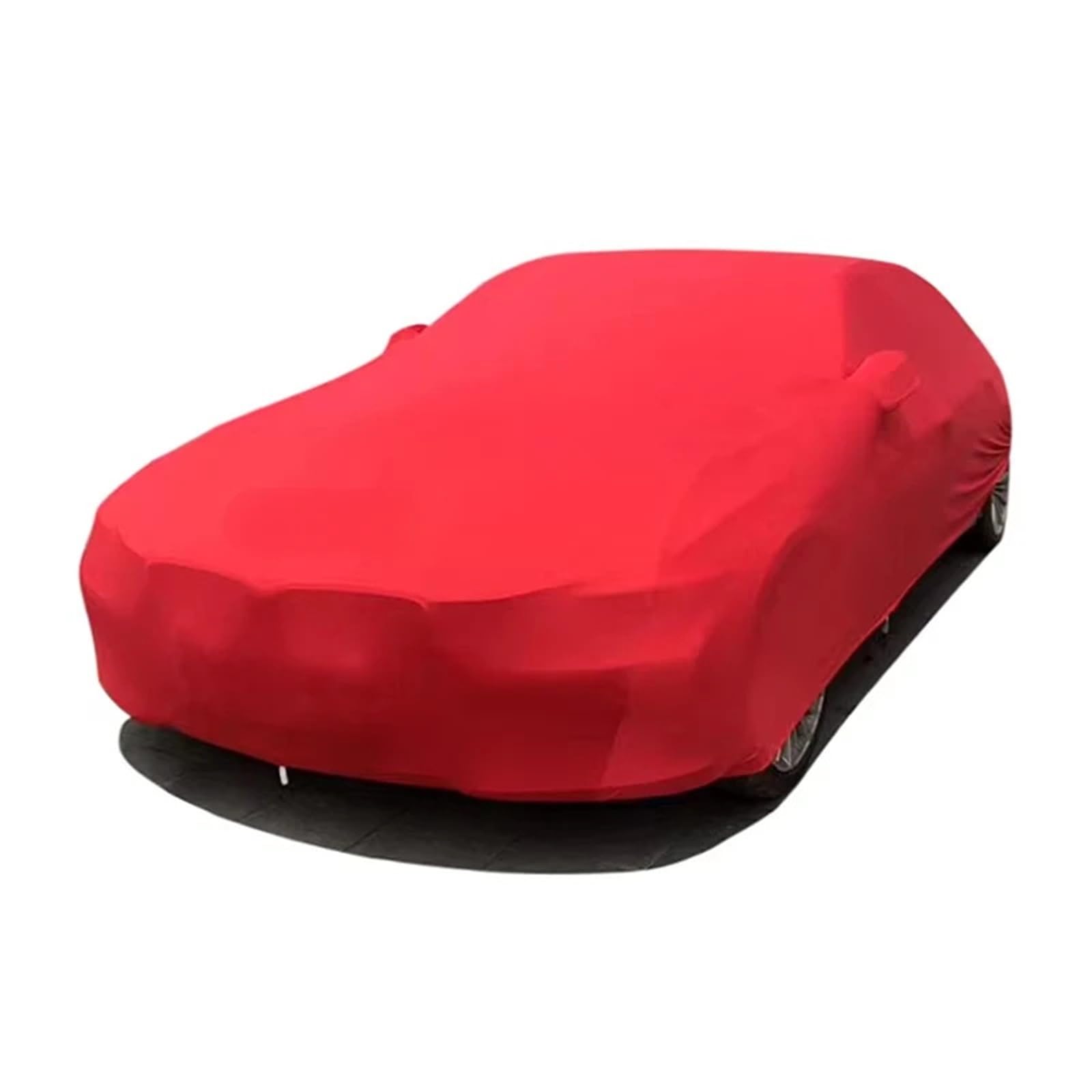 Auto-Abdeckung Universal-Stretch-Autoabdeckung, sonnendicht, Winddicht, staubdicht, Kratzfest, UV-Schutz für Sportwagen, Limousine, SUV(Sedan Size 4,Red) von DGOINGPI