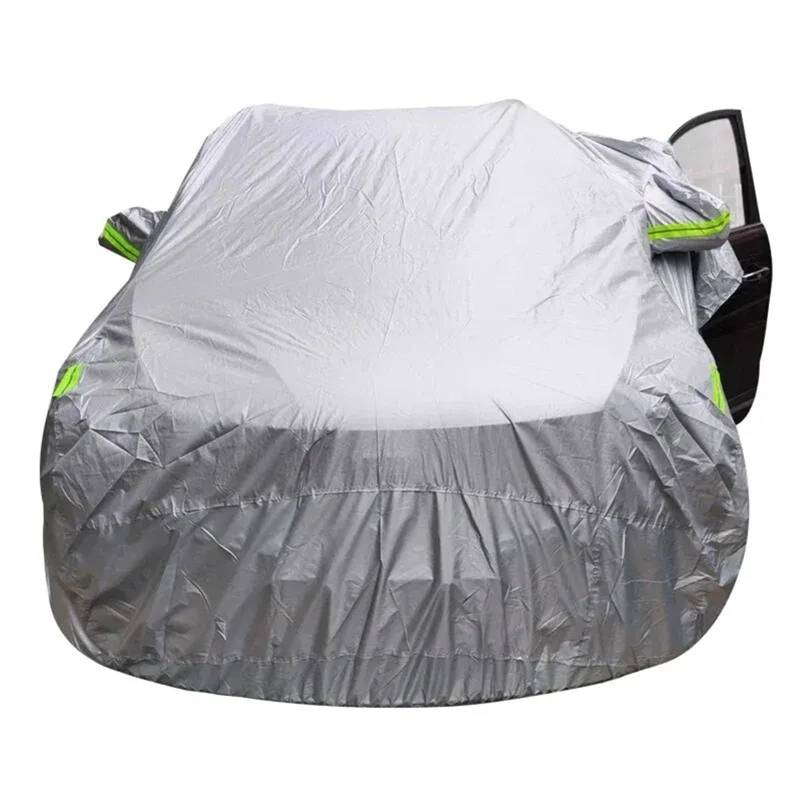 Auto-Abdeckung Universal-Vollgarage für SUV/Limousine, wasserdicht, für den Außenbereich, Schutz vor Sonne, Regen, Schnee, UV-Regenschirm, Silber, S-XXL(M) von DGOINGPI