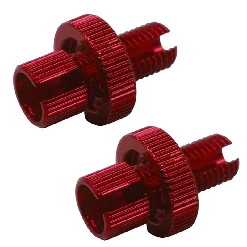 Bremssattel Kolben 2PCS Aluminium Universal Motorrad Bremse Kupplung Gaszug Teller M10 Schraube Bremssattelpresse(Red) von DGOINGPI