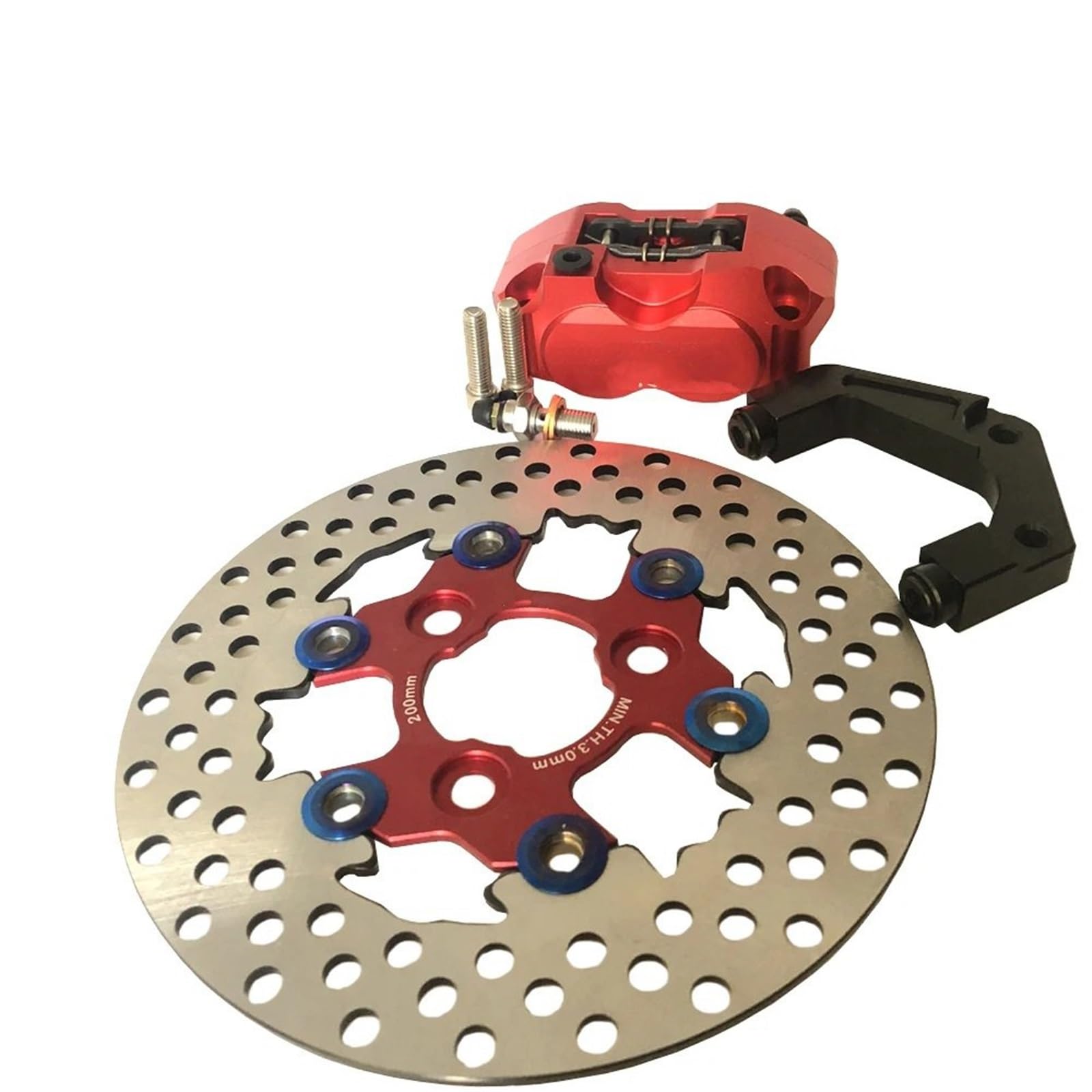 Bremssattel Kolben Motorrad 82mm RPM Radial Bremssattel Mit Hinten Halterung Adapter Für 220mm Disc Bremssattelpresse(A) von DGOINGPI