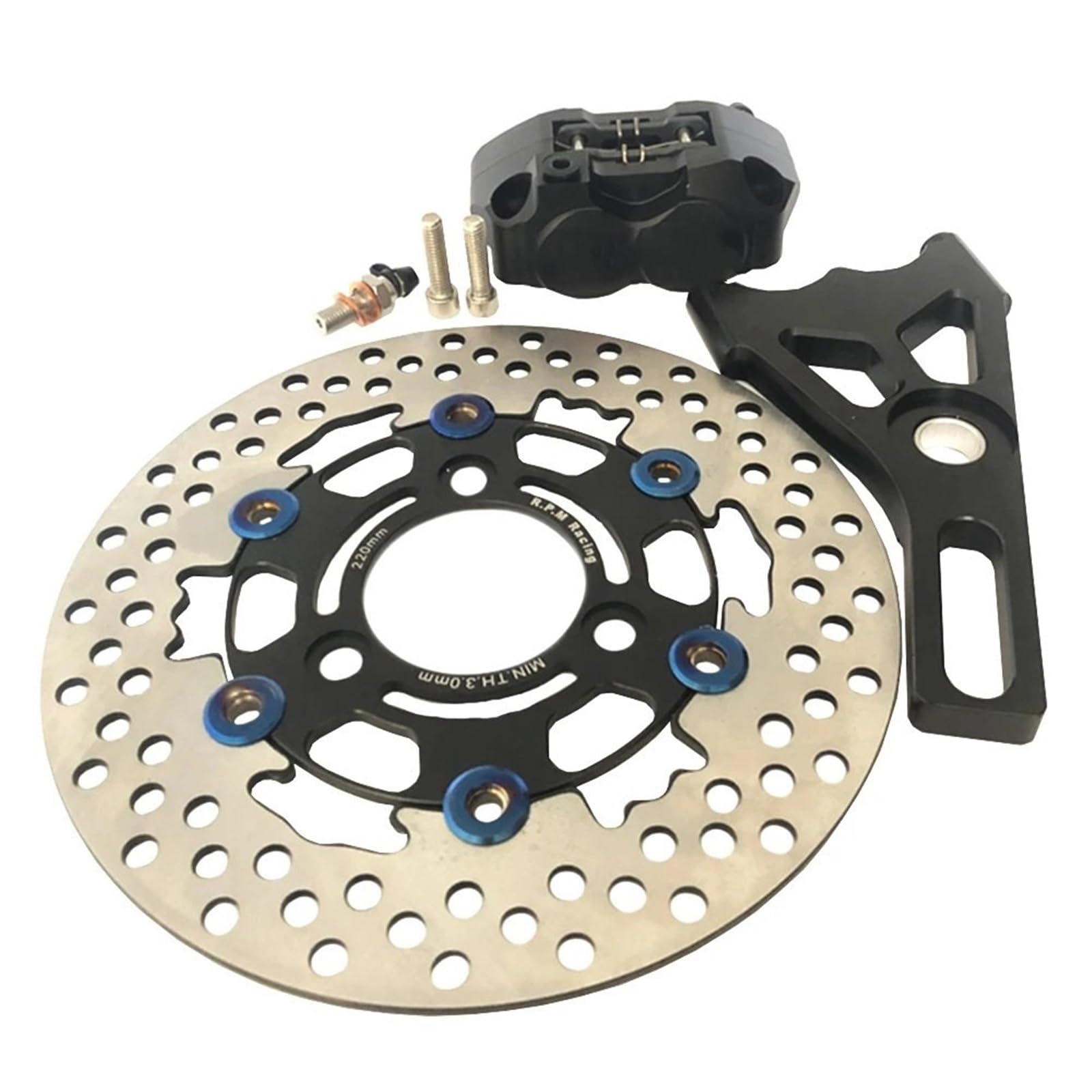 Bremssattel Kolben Motorrad 82mm RPM Radial Bremssattel Mit Hinten Halterung Adapter Für 220mm Disc Bremssattelpresse(C) von DGOINGPI