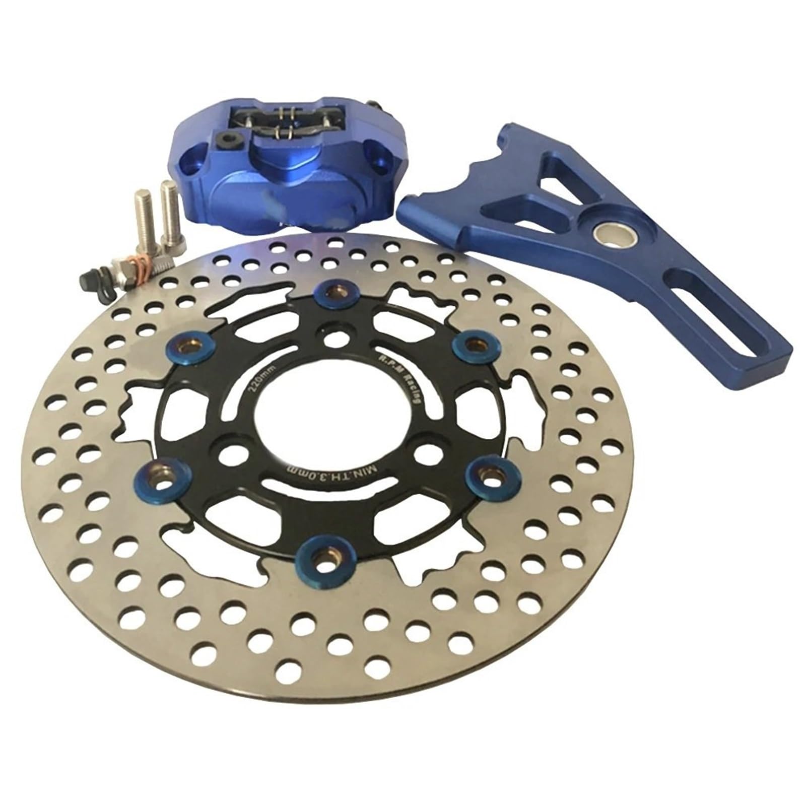 Bremssattel Kolben Motorrad 82mm RPM Radial Bremssattel Mit Hinten Halterung Adapter Für 220mm Disc Bremssattelpresse(F) von DGOINGPI