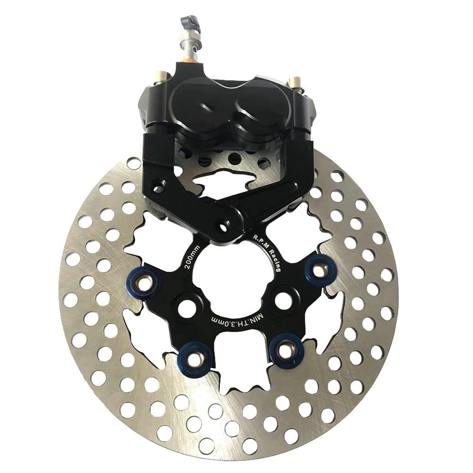 Bremssattel Kolben Motorrad 82mm RPM Radial Bremssattel Mit Hinten Halterung Adapter Für 220mm Disc Bremssattelpresse(K) von DGOINGPI