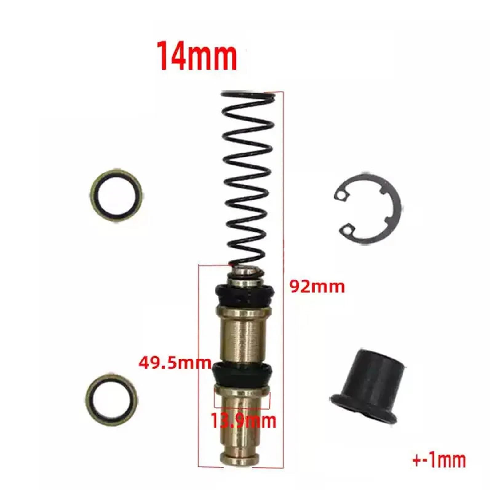 Bremssattel Kolben Motorrad-Roller-Bremspumpe vorne und hinten Hauptzylinder Kolben Öldichtung Leder Schüssel Reparatursatz 14mm 12,7mm 11mm Bremssattelpresse(14mm) von DGOINGPI