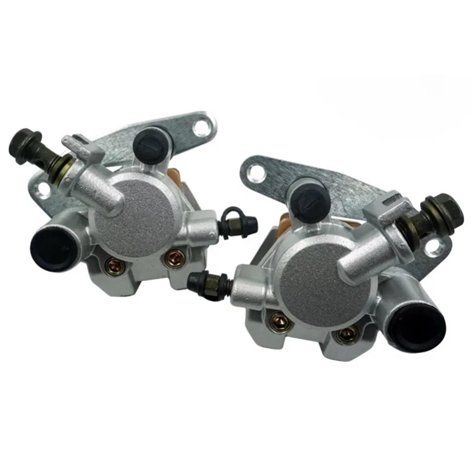 Bremssattel Kolben Motorrad Vorne Bremssattel Set Fit Für Yamaha Grizzly 660 2002-2008 YFM660 KODIAK 400 1999-2006 450 2003-2006 mit Pads Bremssattelpresse(Silver 1 Pair) von DGOINGPI