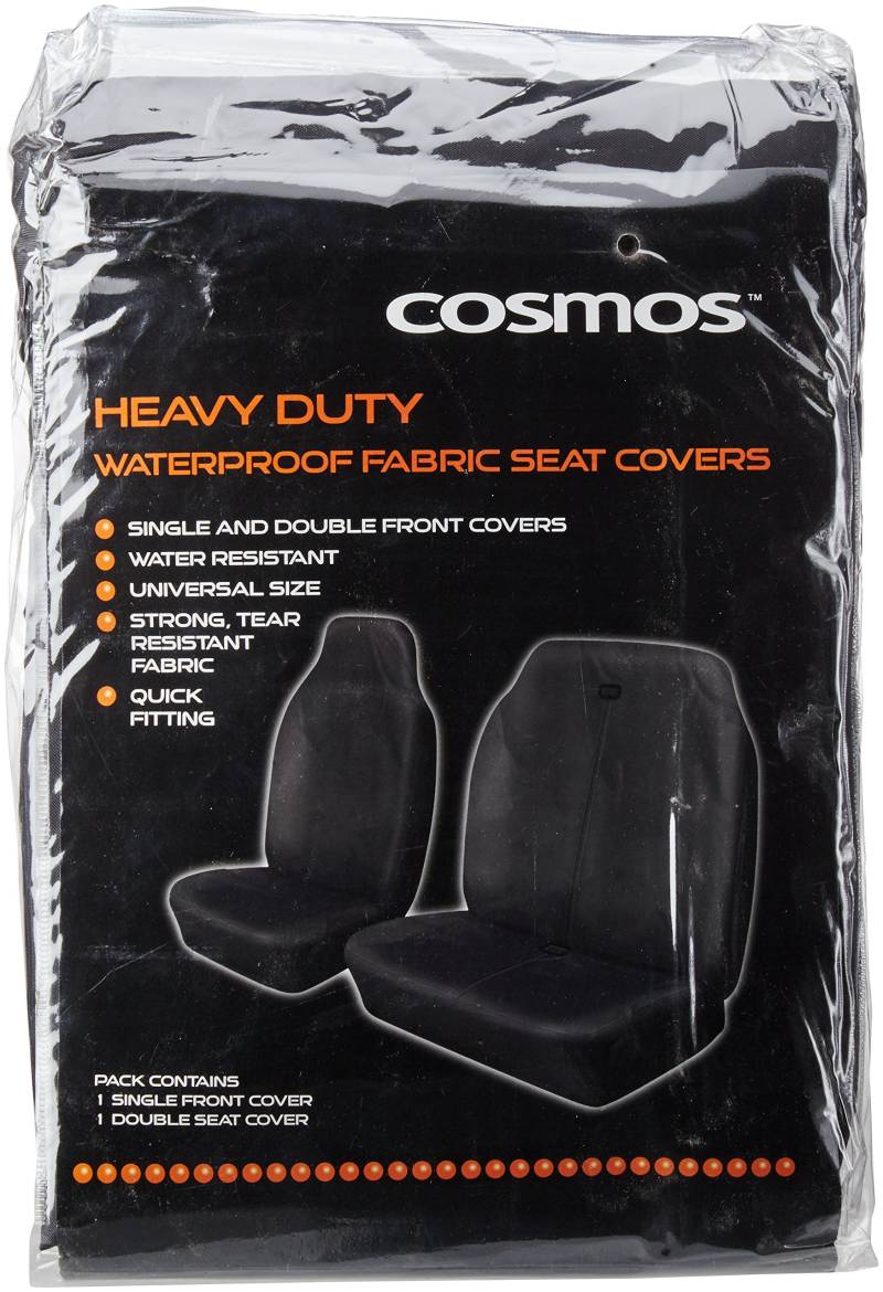 Cosmos HDC 53403 Paar Heavy Duty Wasserdicht Van Sitzbezüge in Schwarz von Cosmos