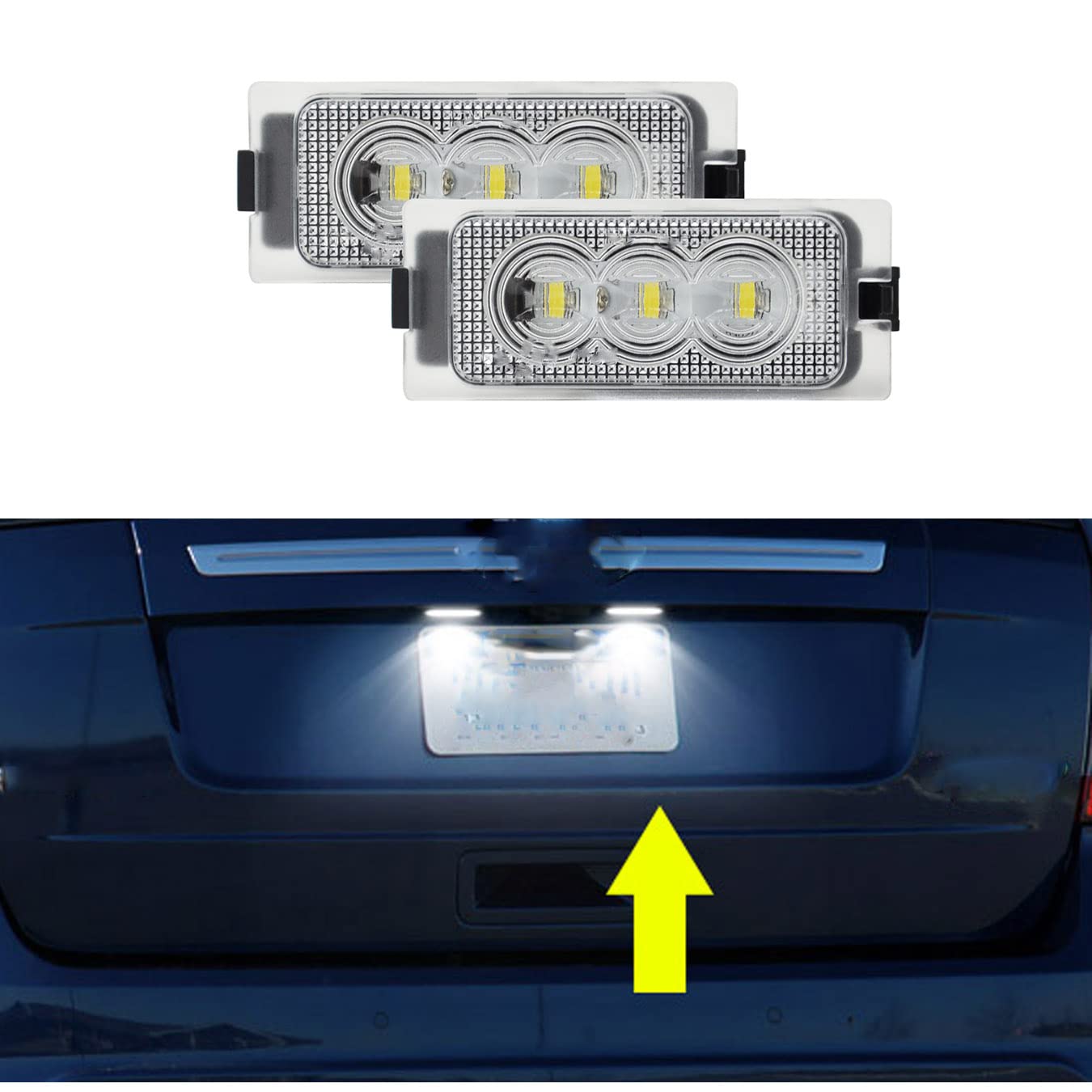 2x LED Kennzeichenbeleuchtung für Ford Edge Escape Mercury Auto Kennzeichenbeleuchtung hinten weiß von DHCN