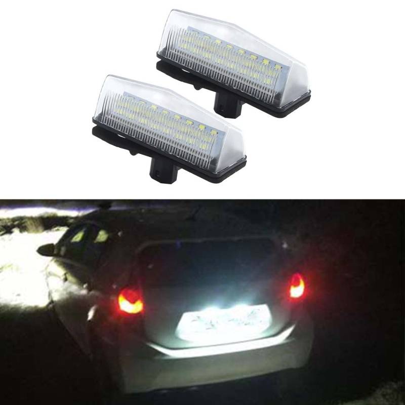 DHCN 2pcs Auto LED Kennzeichenbeleuchtung 12V 24SMD LED Nummernschild Lampe Kit für T-oyota P-rius ZVW30 V-Enza M-atrix für L-EXUS CT200H von DHCN