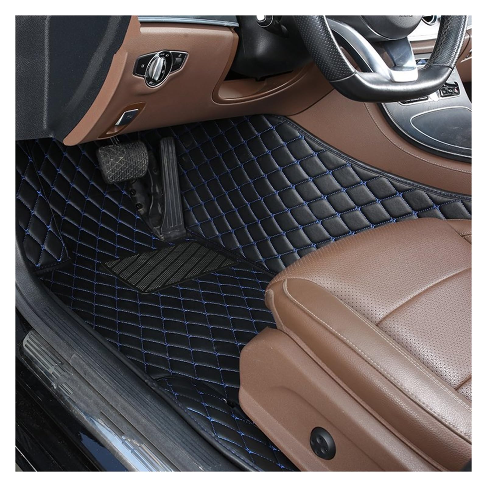 Automatten 1 PCS Custom Leder Auto Fußmatten Für Chevrolet Für Onix 2019 2020 2021 2022 Auto Innen Zubehör Teppiche Teppiche Fuß Pads Fussmatten Auto(17 Driver Mat) von DHDYJSA