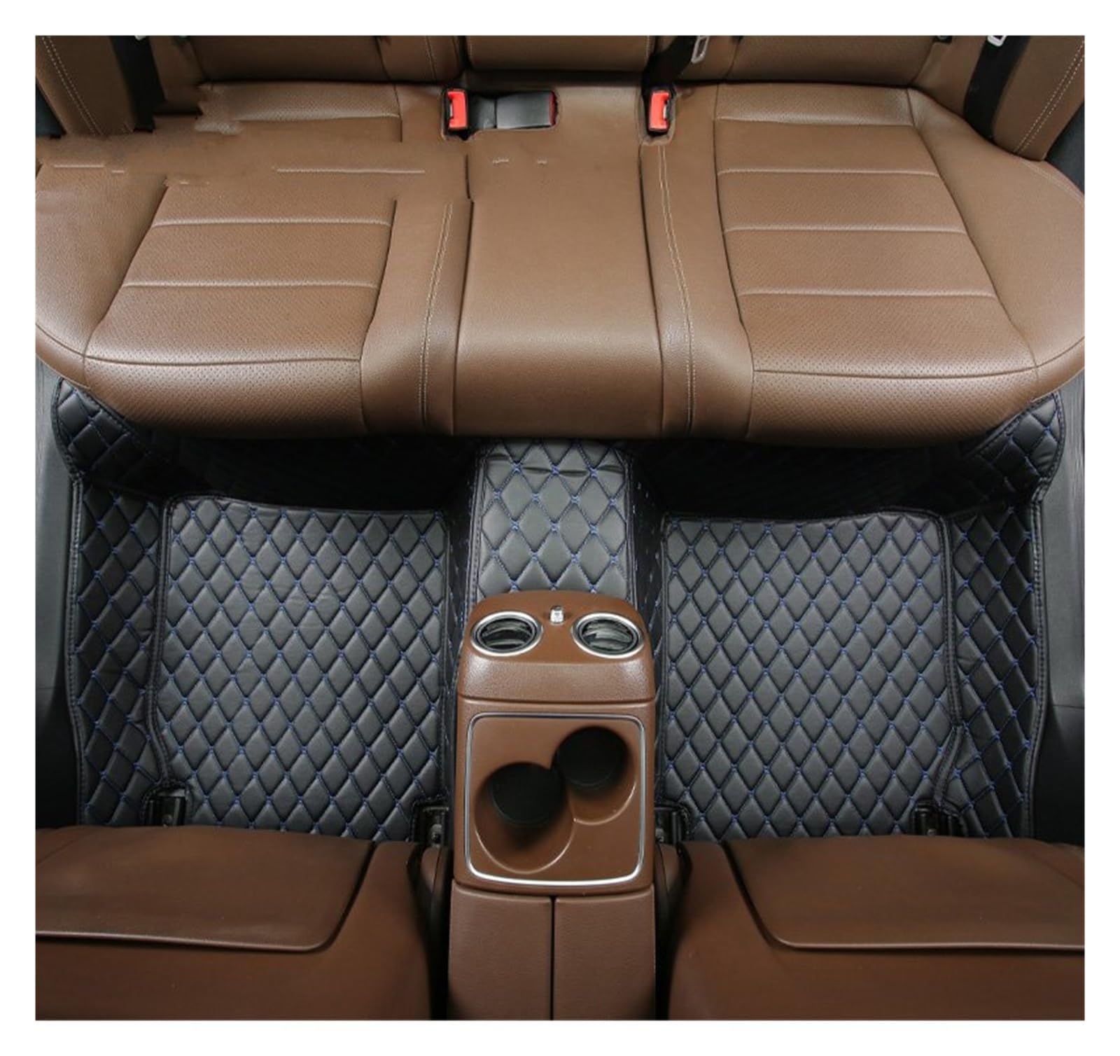 Automatten Auto Boden Matte Fuß Pad Innen Auto Zubehör Für Hyundai Für Tucson 2006 2007 2008 2009 2010 2011 2012 2013 2014 Fussmatten Auto(Back Row-Black Blue) von DHDYJSA
