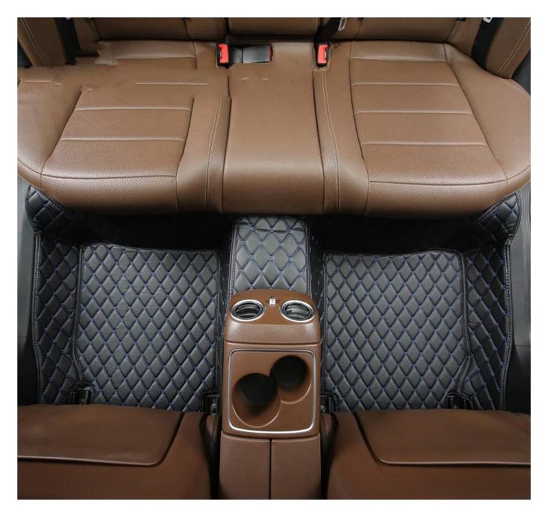 Automatten Auto Boden Matte Fuß Pad Innen Auto Zubehör Für Hyundai Für Tucson 2006 2007 2008 2009 2010 2011 2012 2013 2014 Fussmatten Auto(Back Row-Black Blue) von DHDYJSA