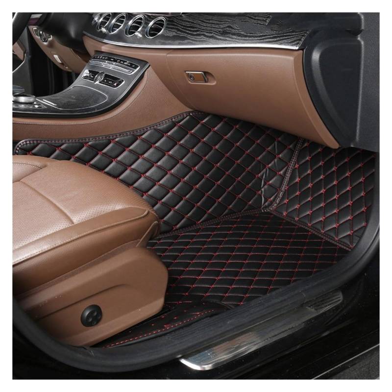 Automatten Auto Boden Matte Fuß Pad Innen Auto Zubehör Für Hyundai Für Tucson 2006 2007 2008 2009 2010 2011 2012 2013 2014 Fussmatten Auto(Copilot-Black Red) von DHDYJSA