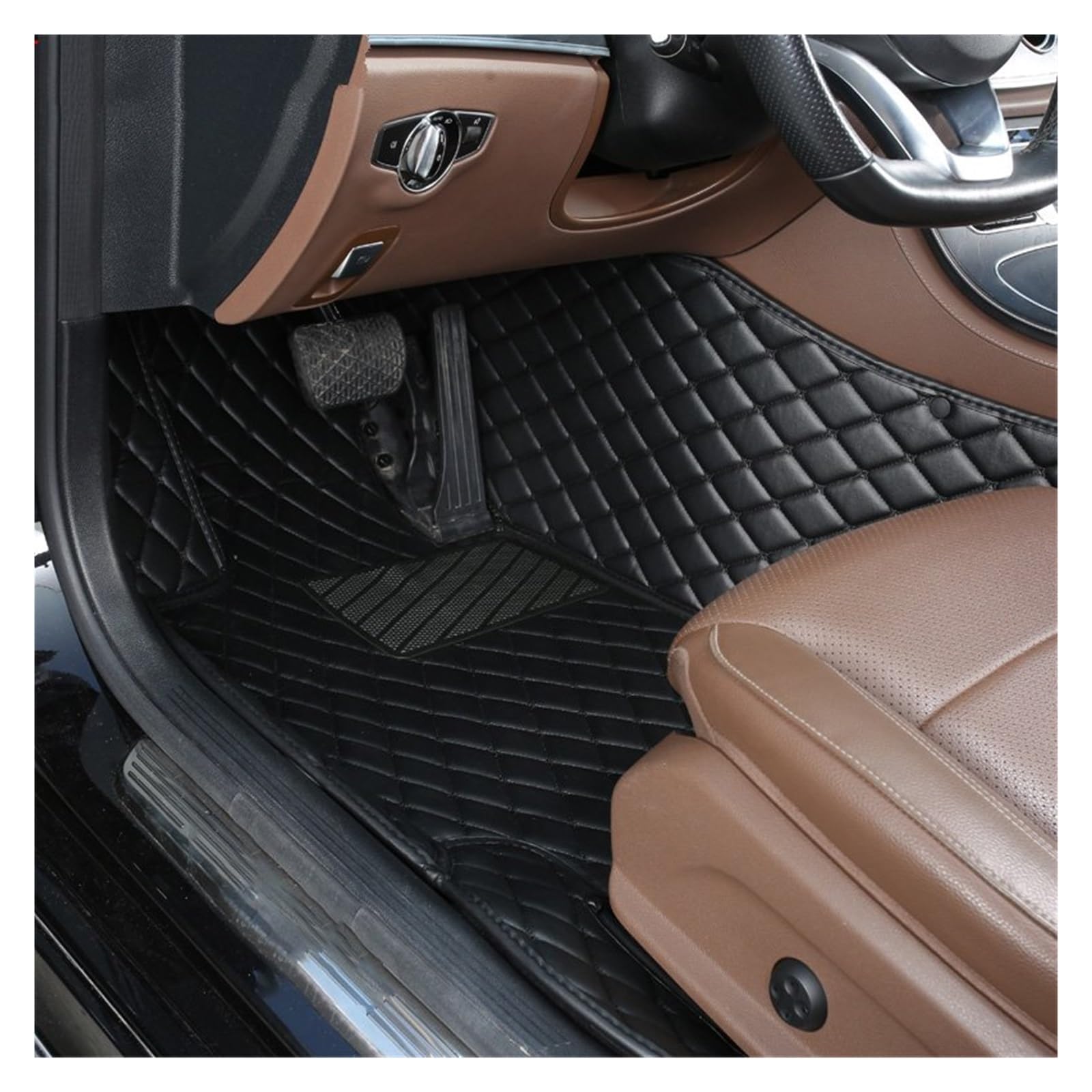 Automatten Auto Boden Matte Fuß Pad Innen Auto Zubehör Für Hyundai Für Tucson 2006 2007 2008 2009 2010 2011 2012 2013 2014 Fussmatten Auto(Driver-Black) von DHDYJSA