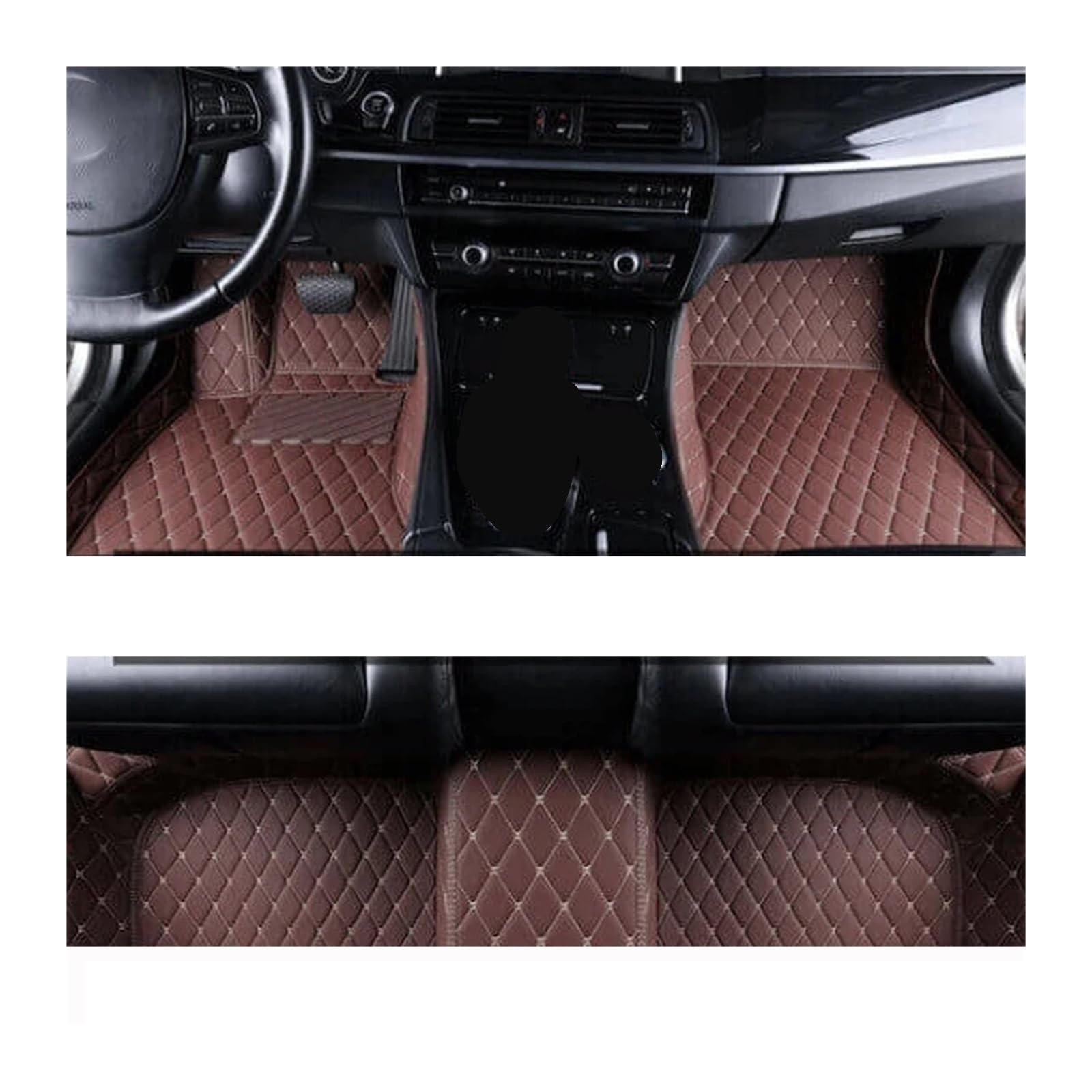 Automatten Auto Boden Matte Innen Zubehör Leder Teppiche Teppiche Fuß Pads Für A3 Für 8P 2004-2010 Fussmatten Auto(Left hand drive,Coffee 1set) von DHDYJSA