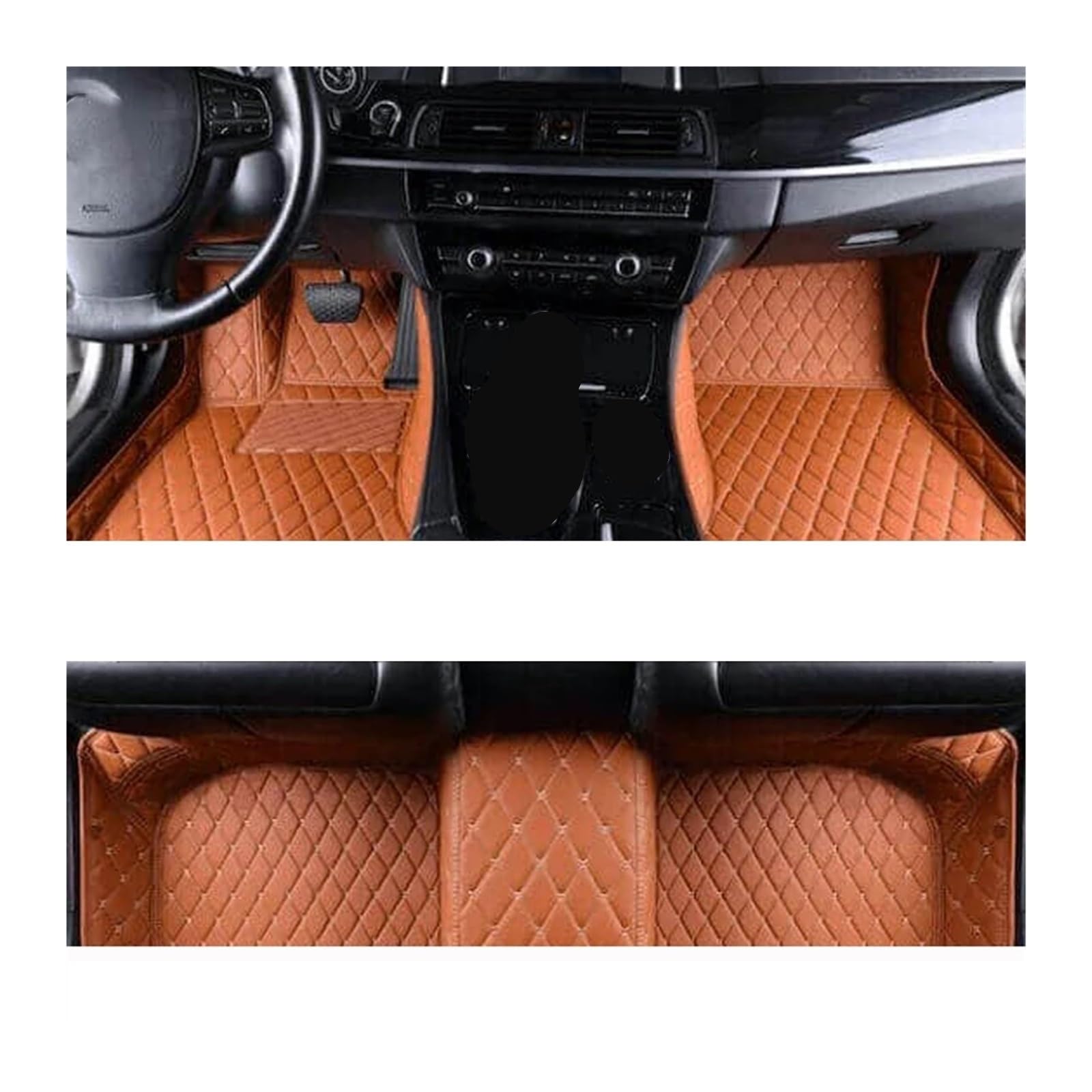 Automatten Auto Boden Matte Innen Zubehör Leder Teppiche Teppiche Fuß Pads Für A3 Für 8P 2004-2010 Fussmatten Auto(Right hand drive,Brown 1set) von DHDYJSA