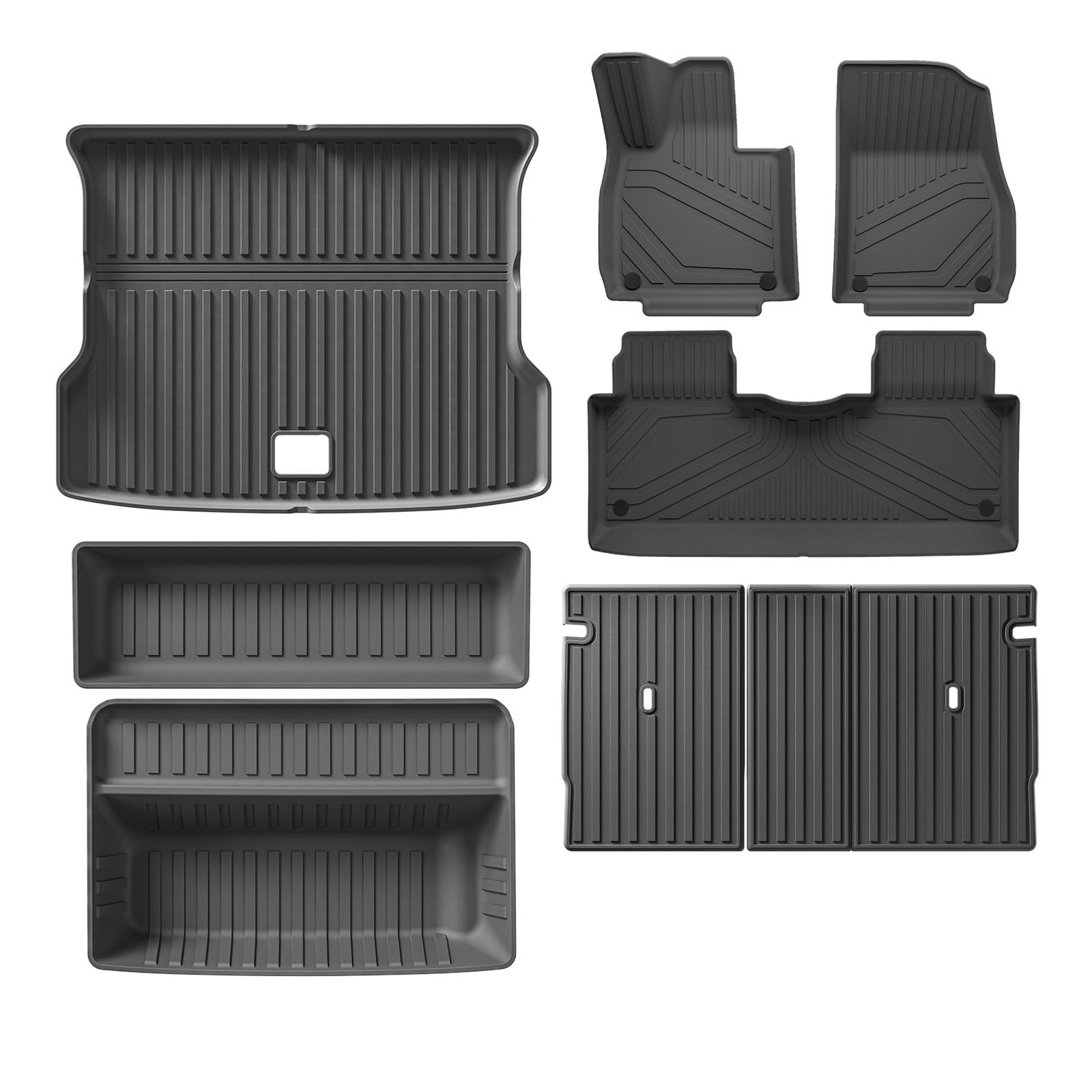 Automatten Auto Fußmatten Cargo Liner Kofferraum Pad TPE 3D Fußmatte Wasserdicht Geruchlos Tablett Set Für Xpeng Für G6 Fussmatten Auto(G6 LHD 8pcs) von DHDYJSA