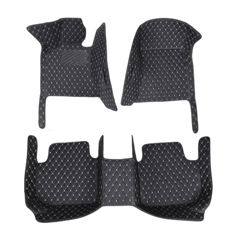 Automatten Auto Fußmatten Für Hyundai Für Santa Für Fe 2006 2007 2008 2009 Auto Innen Zubehör Leder Teppiche Teppiche Fuß Pads Fussmatten Auto(Black White) von DHDYJSA