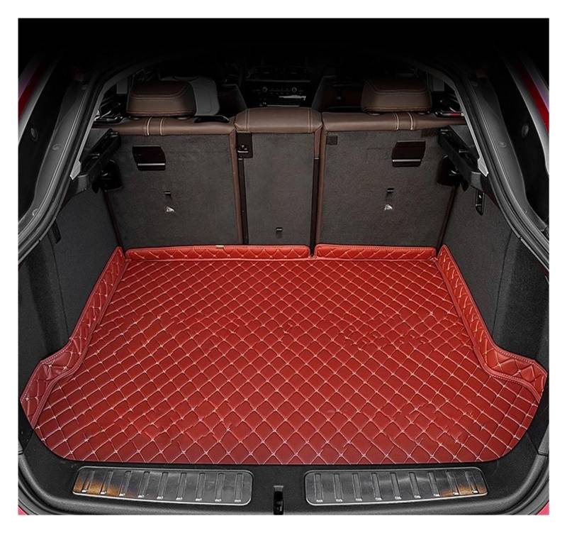 Automatten Auto Fußmatten Für VW Für TIGUAN 2017 2018 2019 2020 2021 2022 Kofferraum Matte Fuß Pads Teppich Abdeckung Innen Zubehör Fussmatten Auto(Wine Red-1PC) von DHDYJSA