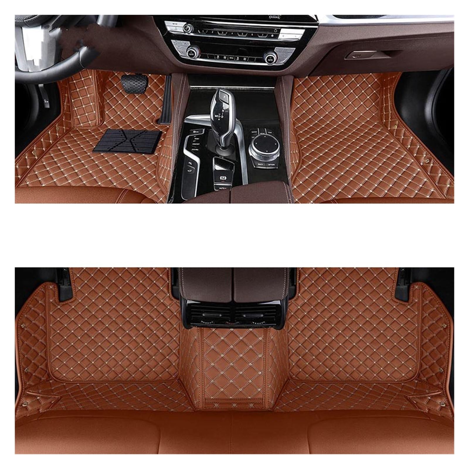 Automatten Auto Teppiche Fuß Coche Custom Car Fußmatten Für X6 Für E71 Für E72 Für F16 Für F86 Für G06 Für G96 Fussmatten Auto(Brown,2015-2019 F16F86) von DHDYJSA