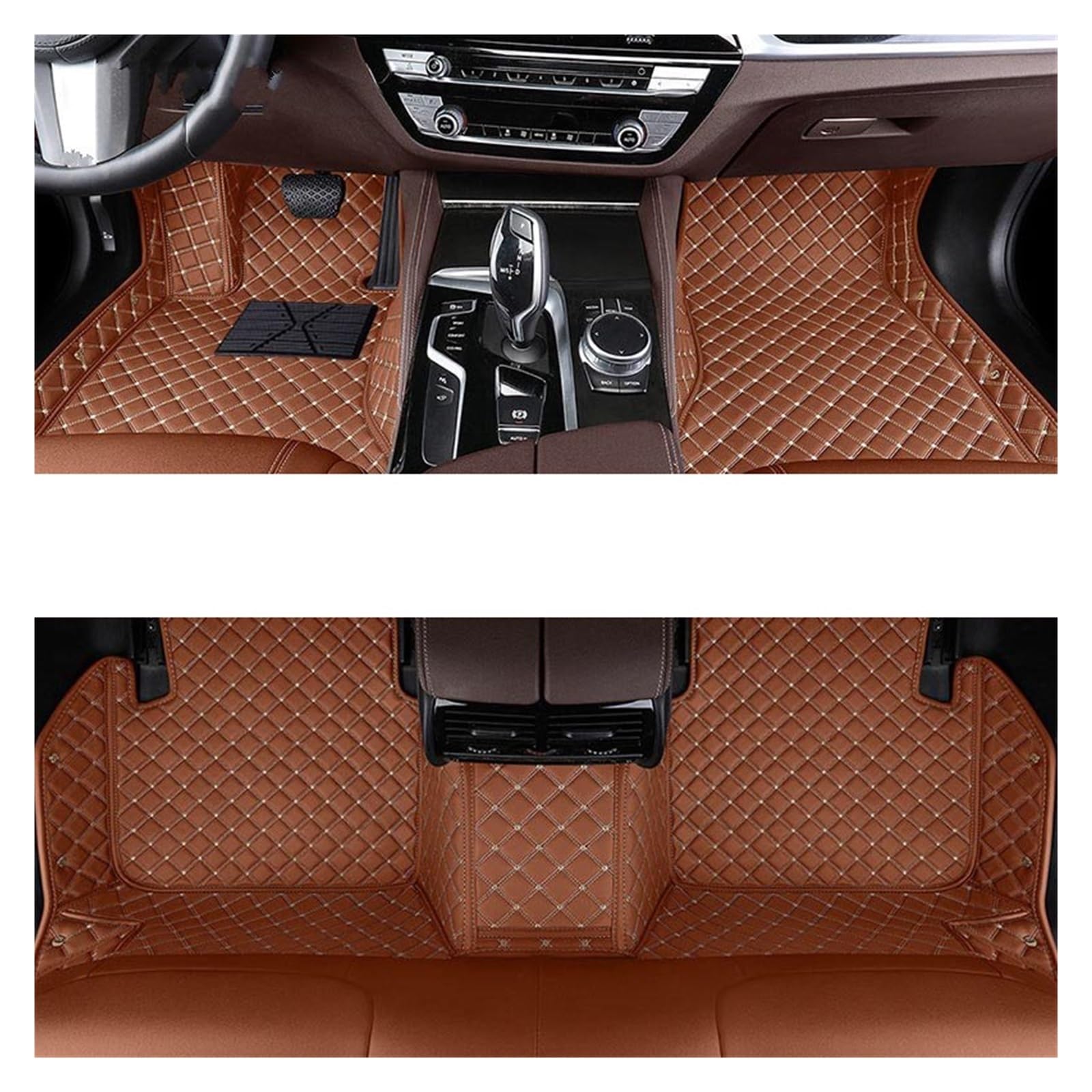Automatten Auto Teppiche Fuß Coche Zubehör Benutzerdefinierte Auto Fußmatten Für Toyota Für Land Für Cruiser 100 200 300 Fussmatten Auto(Brown,2021-2023) von DHDYJSA