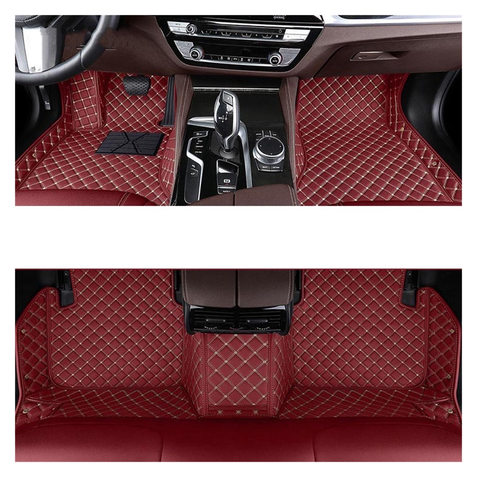 Automatten Auto Teppiche Fuß Coche Zubehör Benutzerdefinierte Auto Fußmatten Für Toyota Für Land Für Cruiser 100 200 300 Fussmatten Auto(Wine red,2021-2023) von DHDYJSA