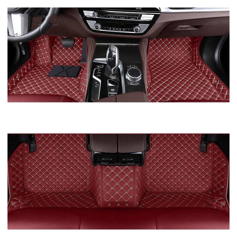 Automatten Auto Teppiche Fuß Coche Zubehör Benutzerdefinierte Auto Fußmatten Für Toyota Für Land Für Cruiser 100 200 300 Fussmatten Auto(Wine red,2021-2023) von DHDYJSA