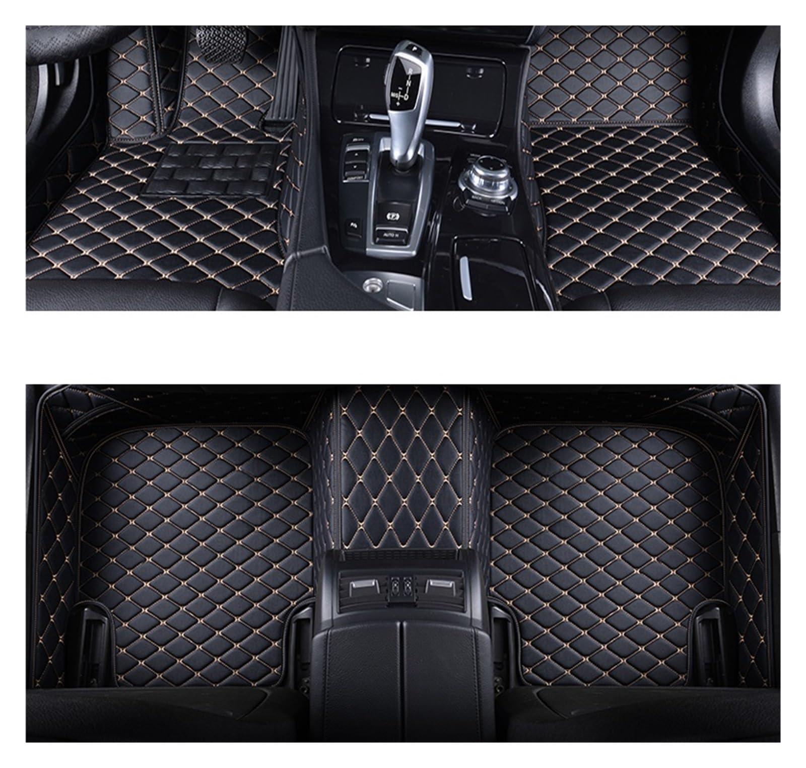 Automatten Autoteppiche Fußmatten Coche-Zubehör Benutzerdefinierte Auto-Fußmatten Für 3er Für Cabrio Für E93 2005–2013 Fussmatten Auto(Black Beige) von DHDYJSA